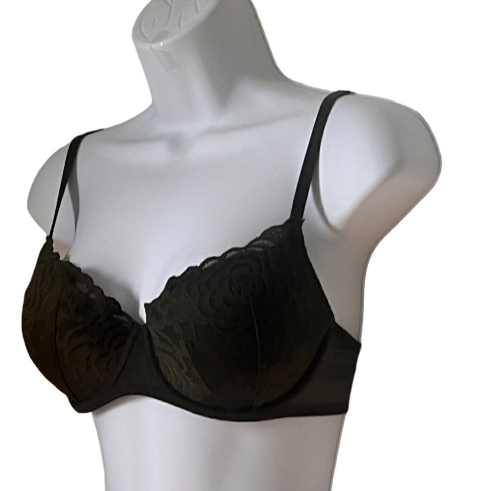 Victoria Secret PINK Lace Olive Green Push Up Bra Sz 34C